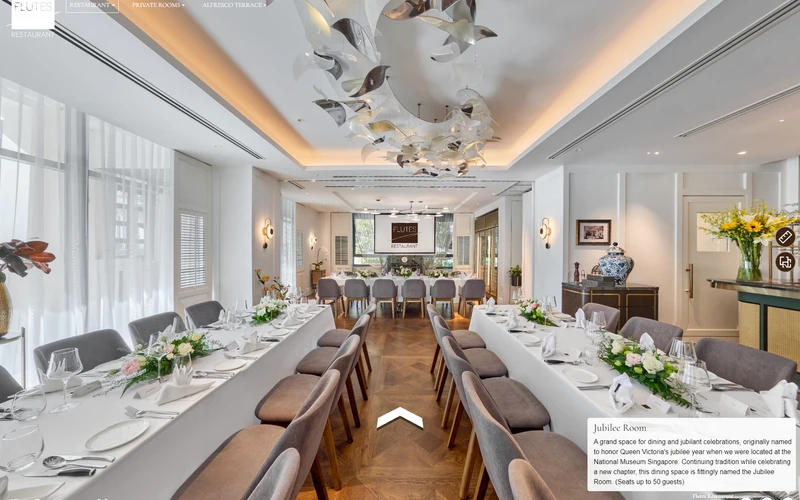 Virtual Tour for Flutes Restaurant in Singapore