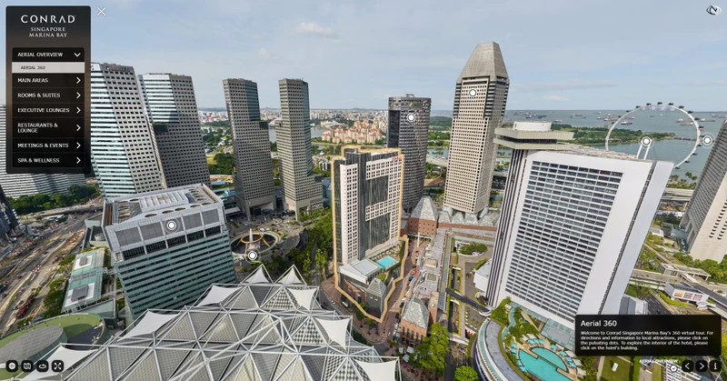 Conrad Singapore Marina Bay virtual tour interface