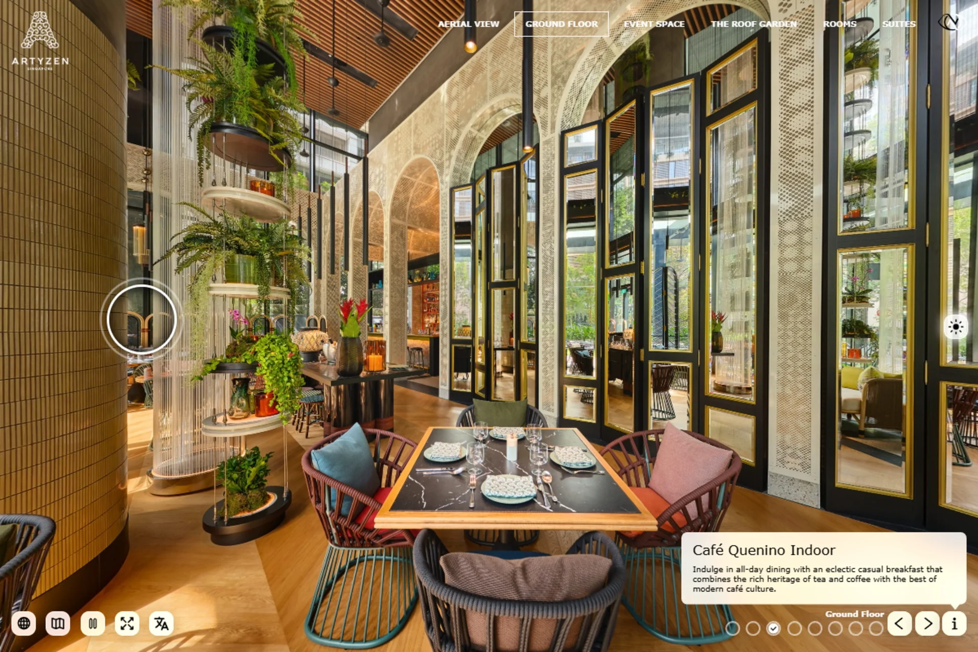 Café Quenino in the Artyzen Singapore virtual tour during the day