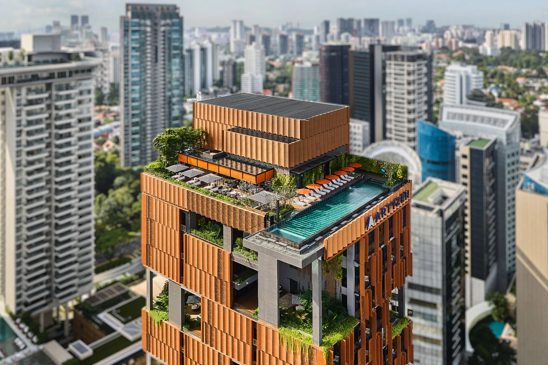 Artyzen Hotel Singapore rooftop infinity pool and penthouse