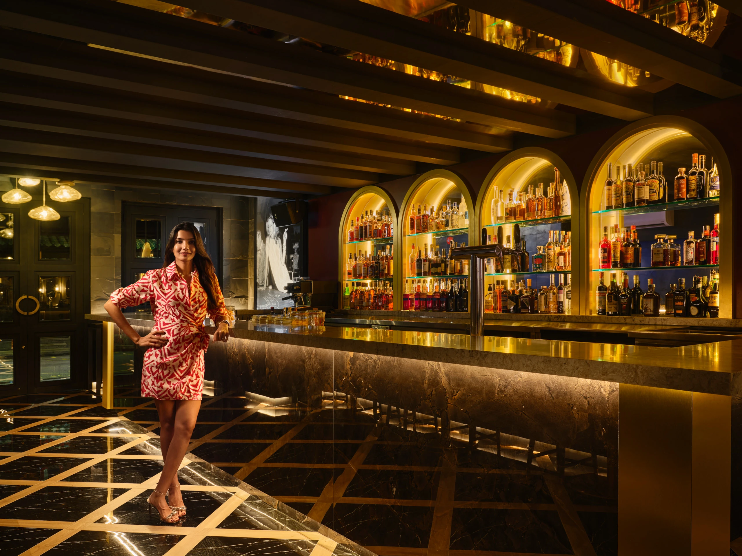 Gotti Singapore bar with designer Nidhi Jain adding movement and elegance to the space