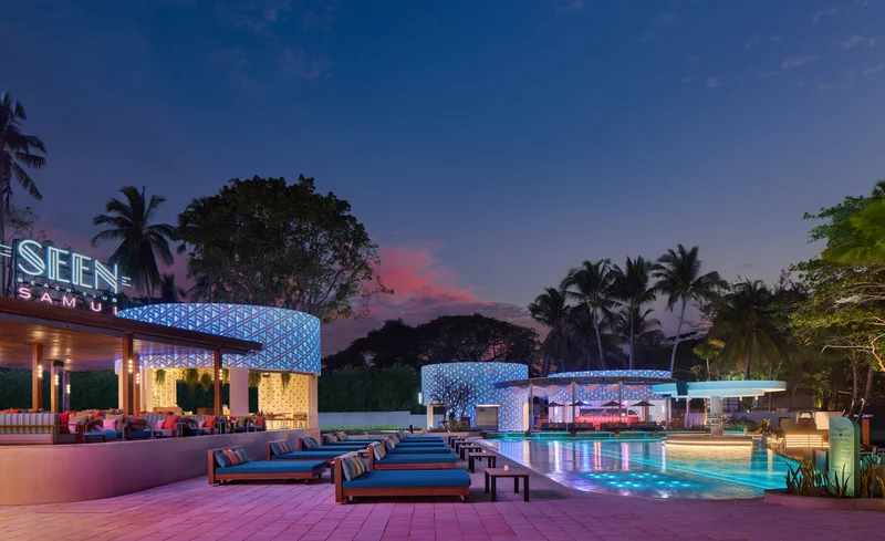 Seen Beach Club poolside terrace