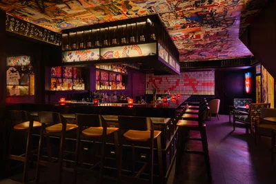 Yankii Robatayaki & Bar Bangkok interior with traditional Japanese design elements