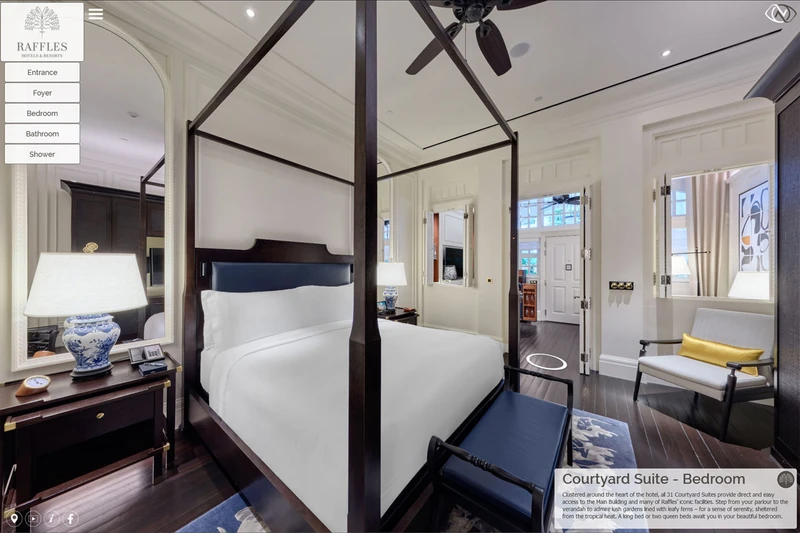 Raffles Hotel Singapore Courtyard Suite virtual tour