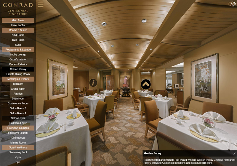 360 Virtual Tour for Conrad Centennial Hotel in Singapore